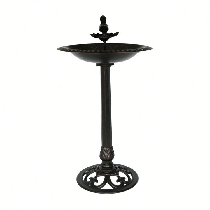 Elegant Outdoor Bird Bath Crafted From Durable Aluminum And Iron For Garden D cor Image 2