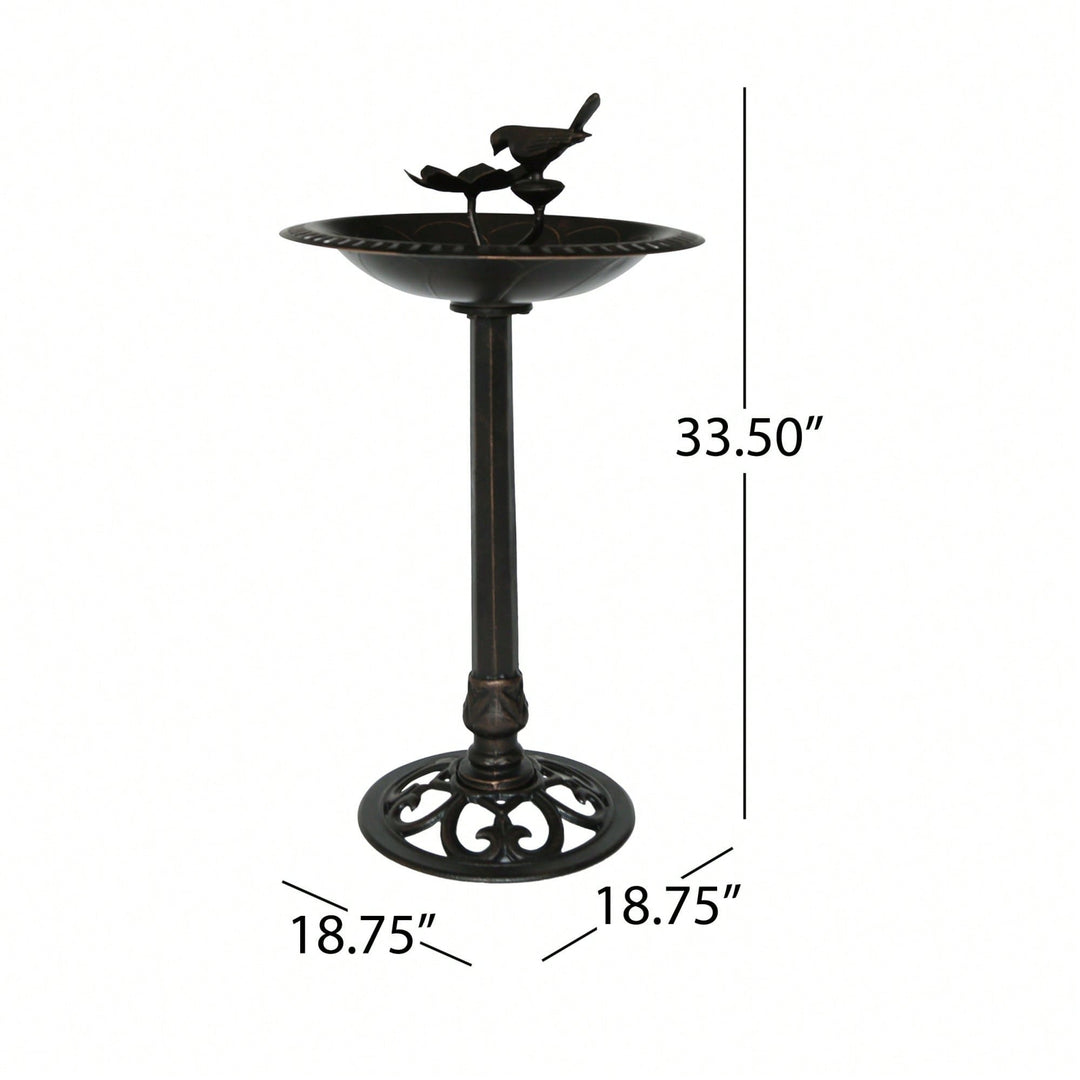 Elegant Outdoor Bird Bath Crafted From Durable Aluminum And Iron For Garden D cor Image 4