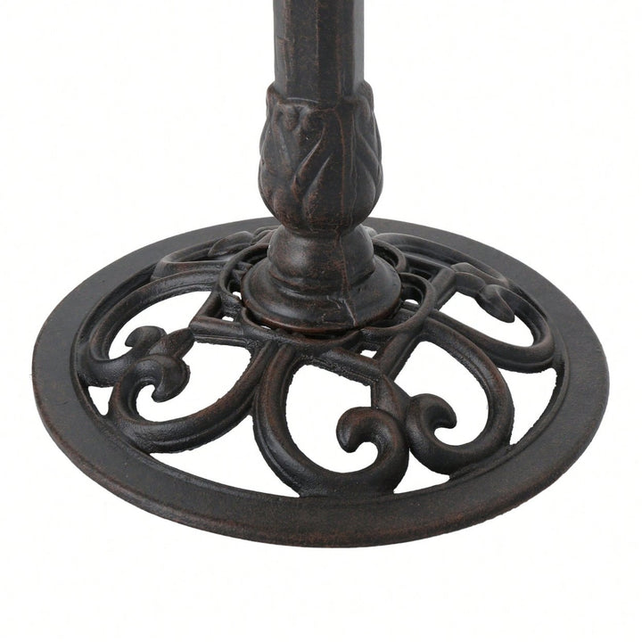 Elegant Outdoor Aluminum And Iron Bird Bath With Durable Bronze Finish And Sturdy Base Image 10