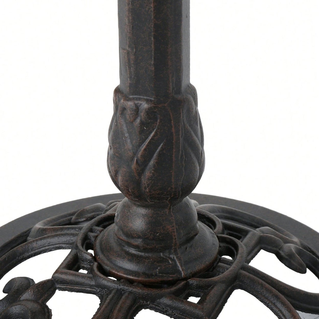 Elegant Outdoor Aluminum And Iron Bird Bath With Durable Bronze Finish And Sturdy Base Image 11