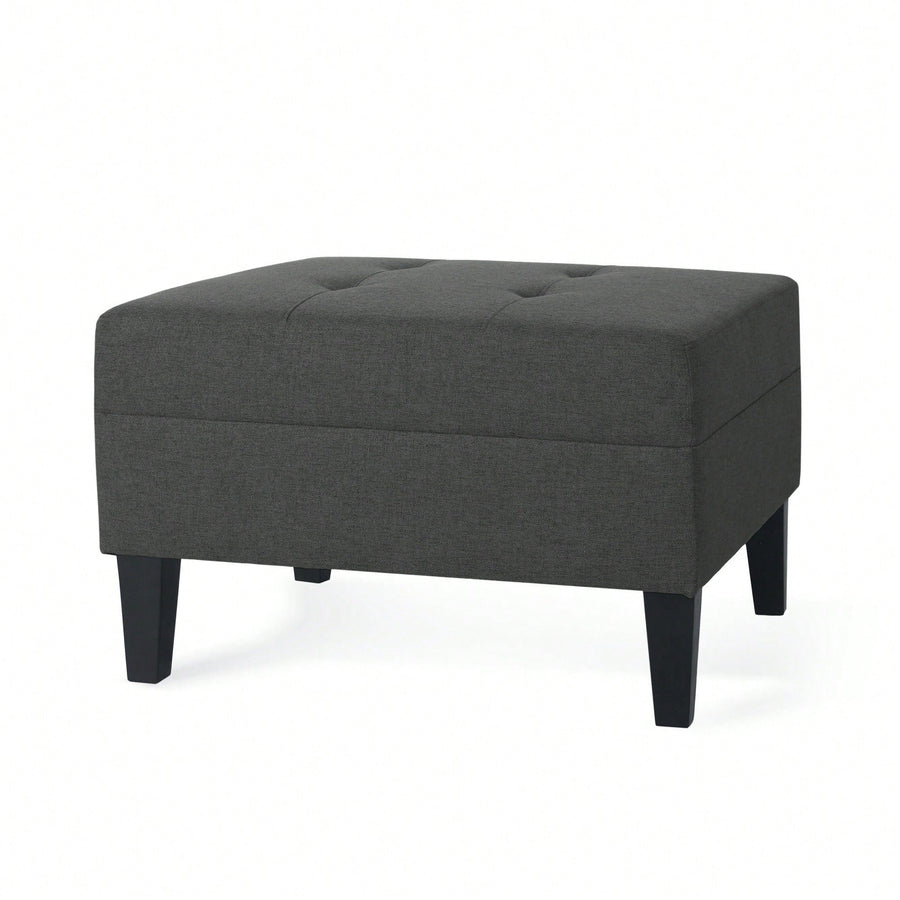 Elegant Plush Ottoman With Multifunctional Storage And Stylish Design Image 1