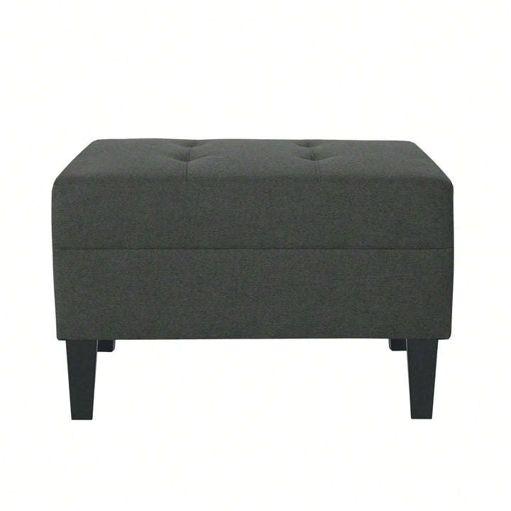 Elegant Plush Ottoman With Multifunctional Storage And Stylish Design Image 2