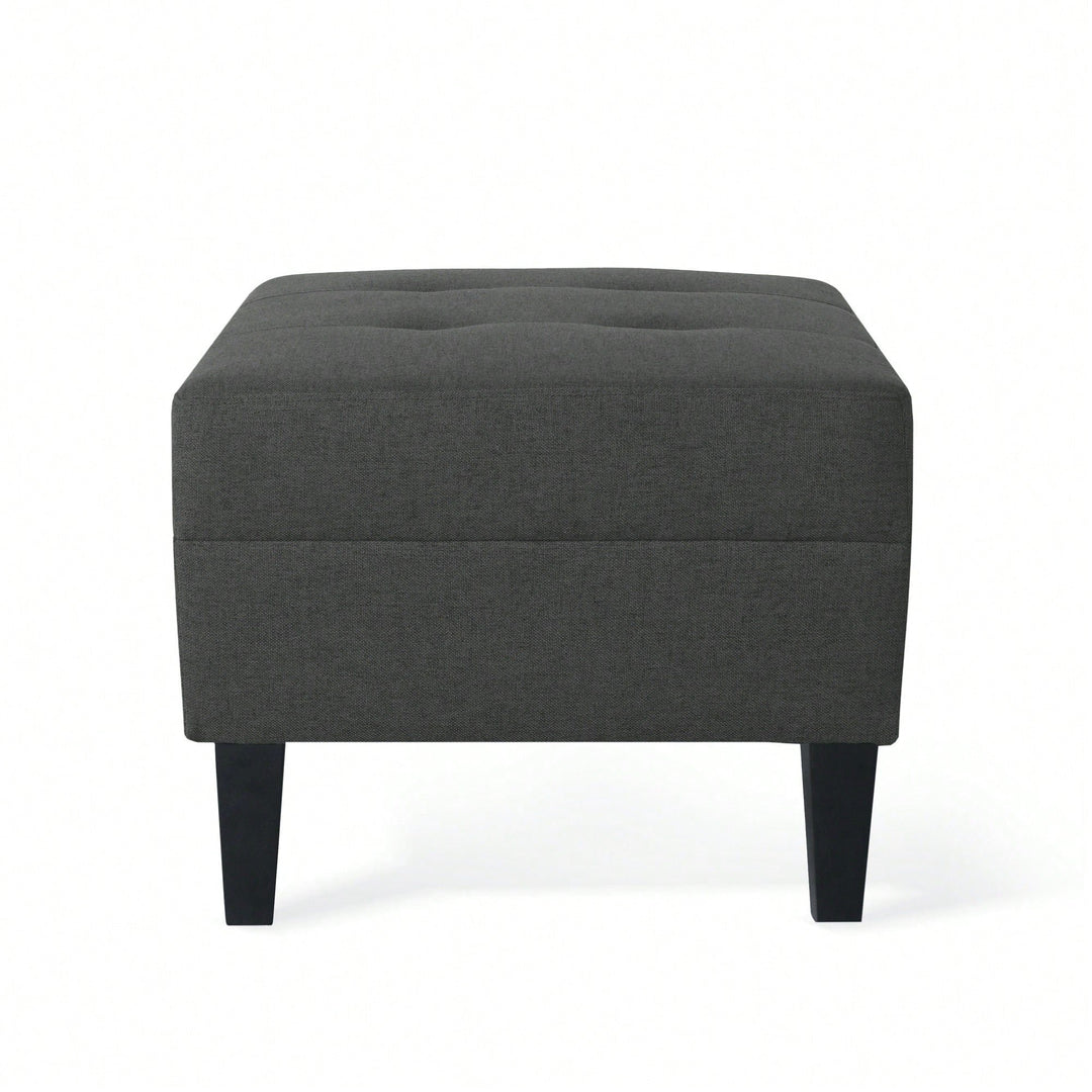 Elegant Plush Ottoman With Multifunctional Storage And Stylish Design Image 3