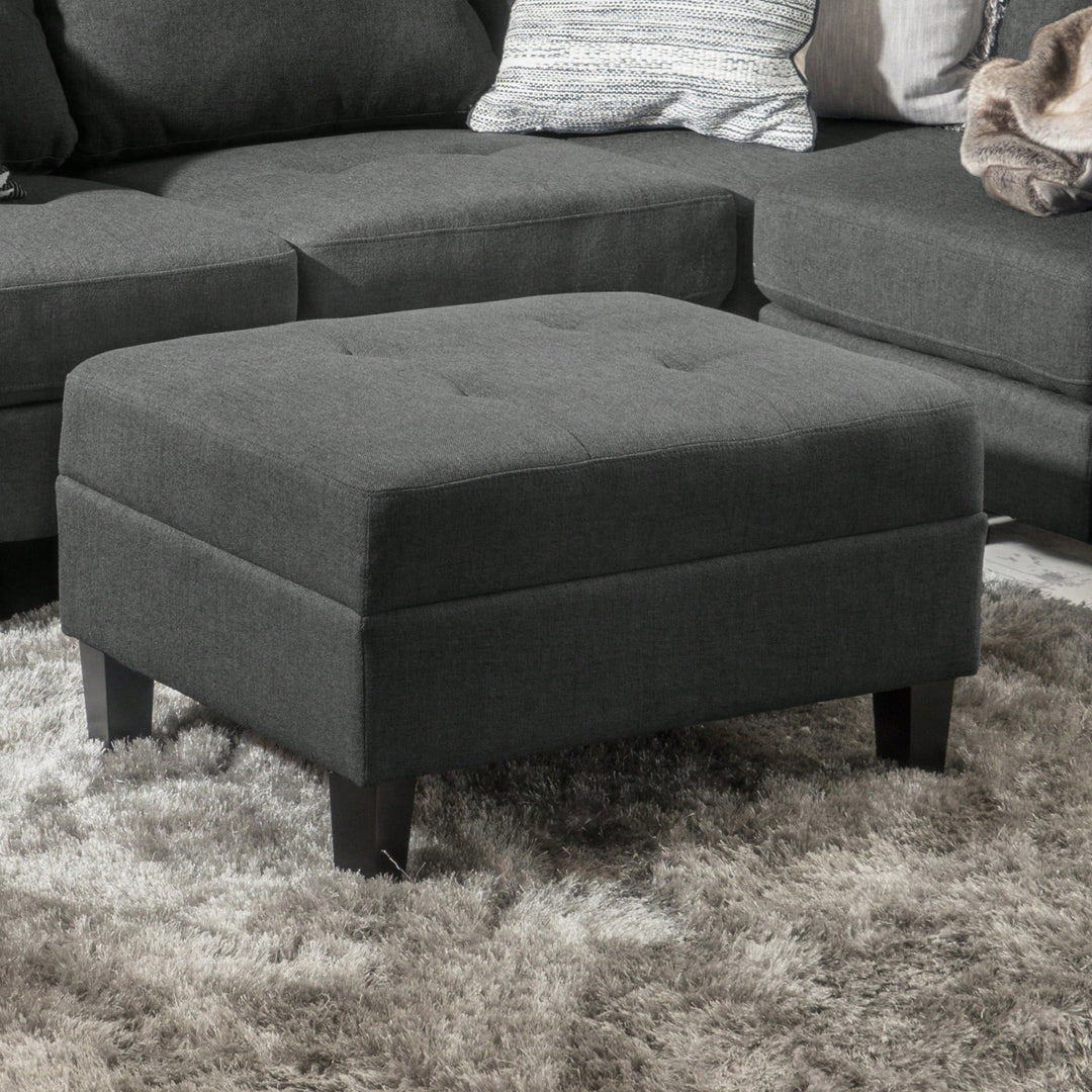 Elegant Plush Ottoman With Multifunctional Storage And Stylish Design Image 8