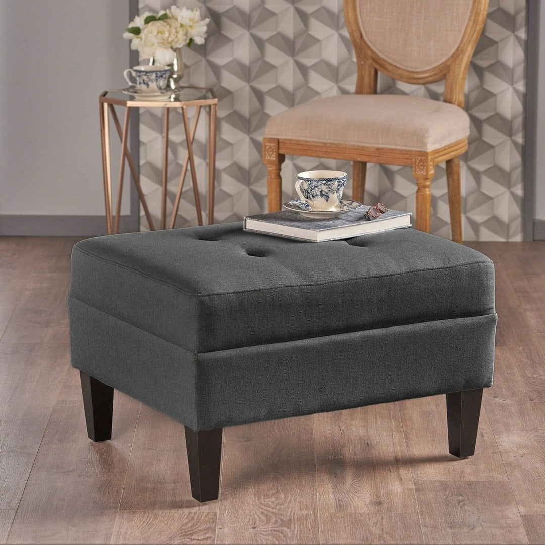 Elegant Plush Ottoman With Multifunctional Storage And Stylish Design Image 9