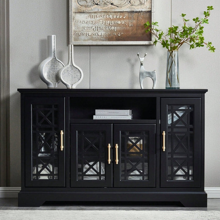 Elegant Storage Sideboard Buffet Table With Versatile Doors For Dining Room Or Living Space Image 2