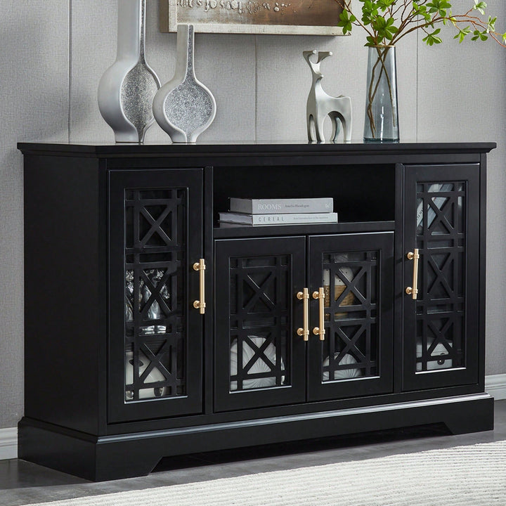 Elegant Storage Sideboard Buffet Table With Versatile Doors For Dining Room Or Living Space Image 3