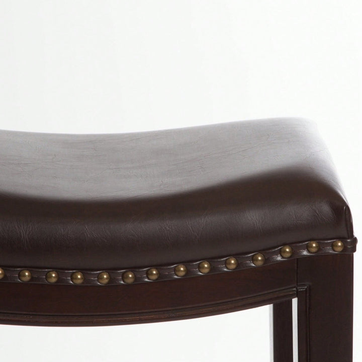 Elegant Upholstered Barstool With Studded Accents For Modern Dining Spaces Image 6