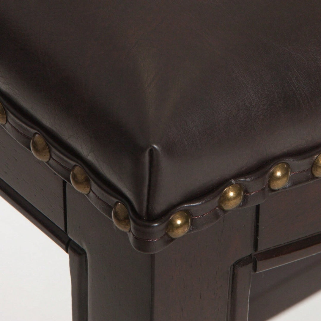 Elegant Upholstered Barstool With Studded Accents For Modern Dining Spaces Image 7