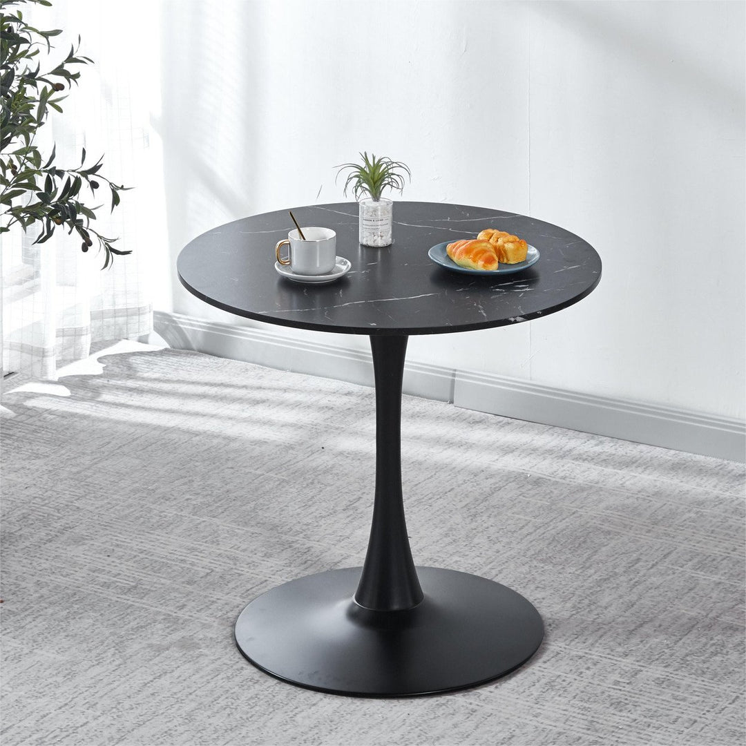 Elegant Black Marble Top Dining Table Modern MDF Kitchen Table Versatile Executive Desk Furniture Image 1