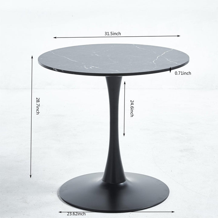 Elegant Black Marble Top Dining Table Modern MDF Kitchen Table Versatile Executive Desk Furniture Image 9