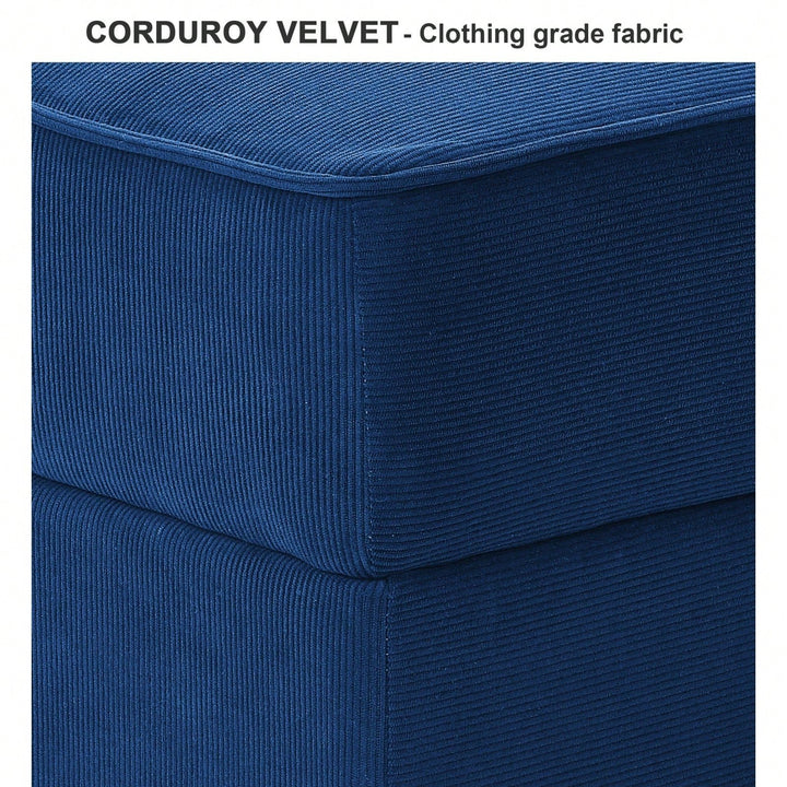 Customizable Mid-Century Modern Corduroy Velvet Accent Chair Sofa Module for Living Room Image 6