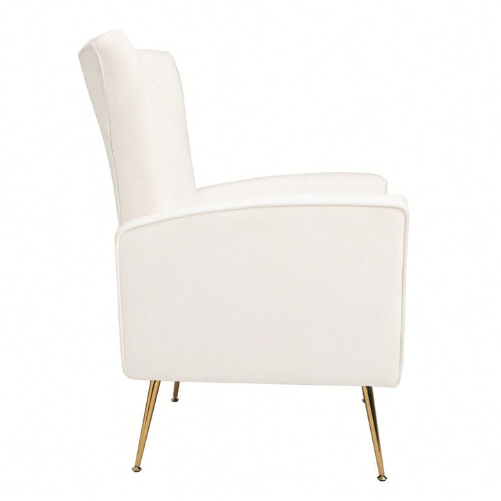 Elegant Velvet Wingback Accent Chair With Gold Legs - Upholstered Arm Chair For Living Room And Image 12