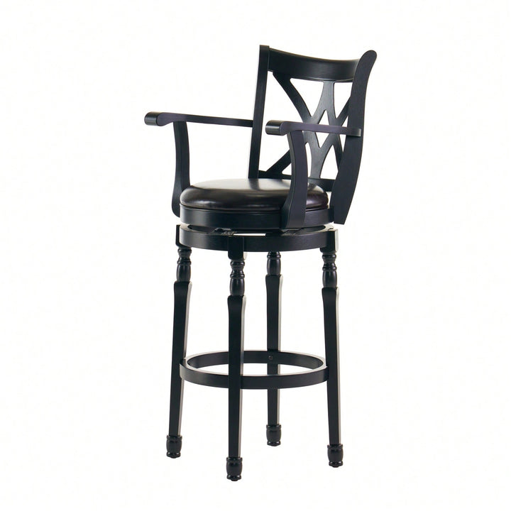 Elegant Leather Bar Stool For Stylish Home Bars And Kitchens - Comfortable Seating With Chic Design Image 3