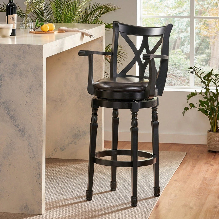 Elegant Leather Bar Stool For Stylish Home Bars And Kitchens - Comfortable Seating With Chic Design Image 9