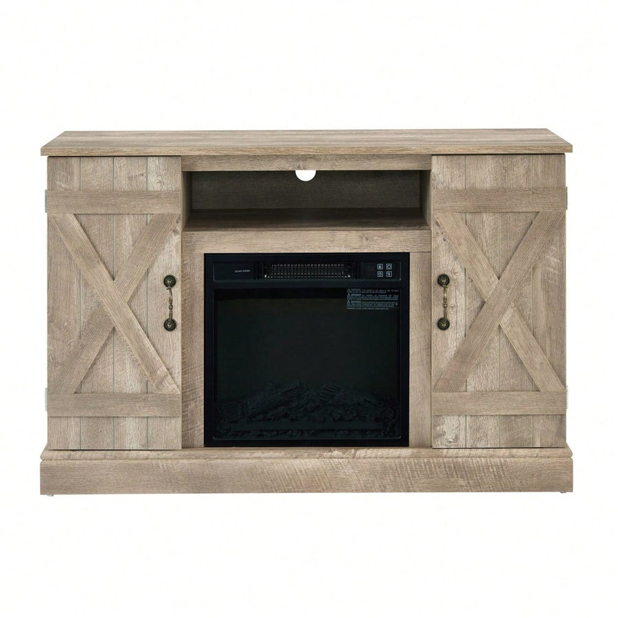 Farmhouse Classic Media TV Stand With Fireplace (Up To 50") Image 1