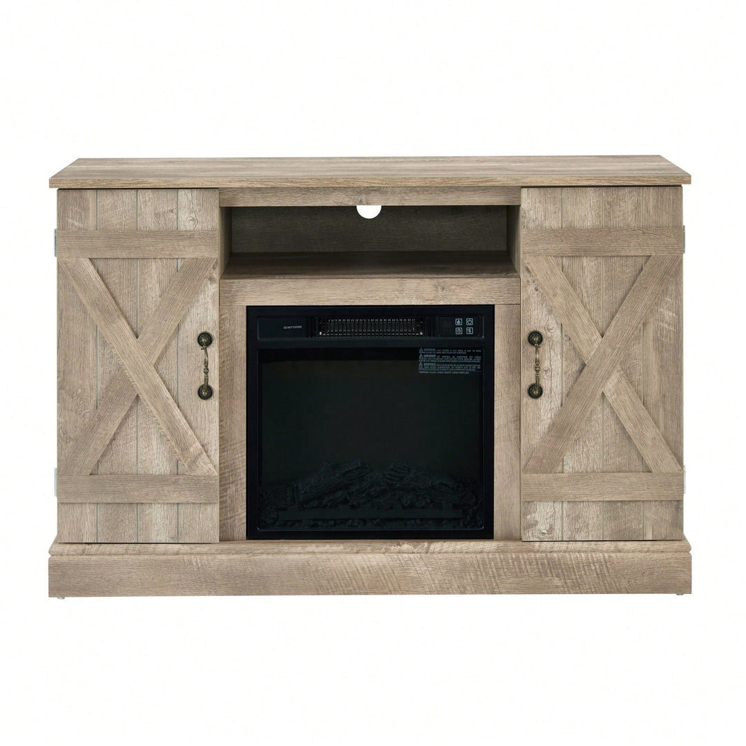 Farmhouse Classic Media TV Stand With Fireplace (Up To 50") Image 1