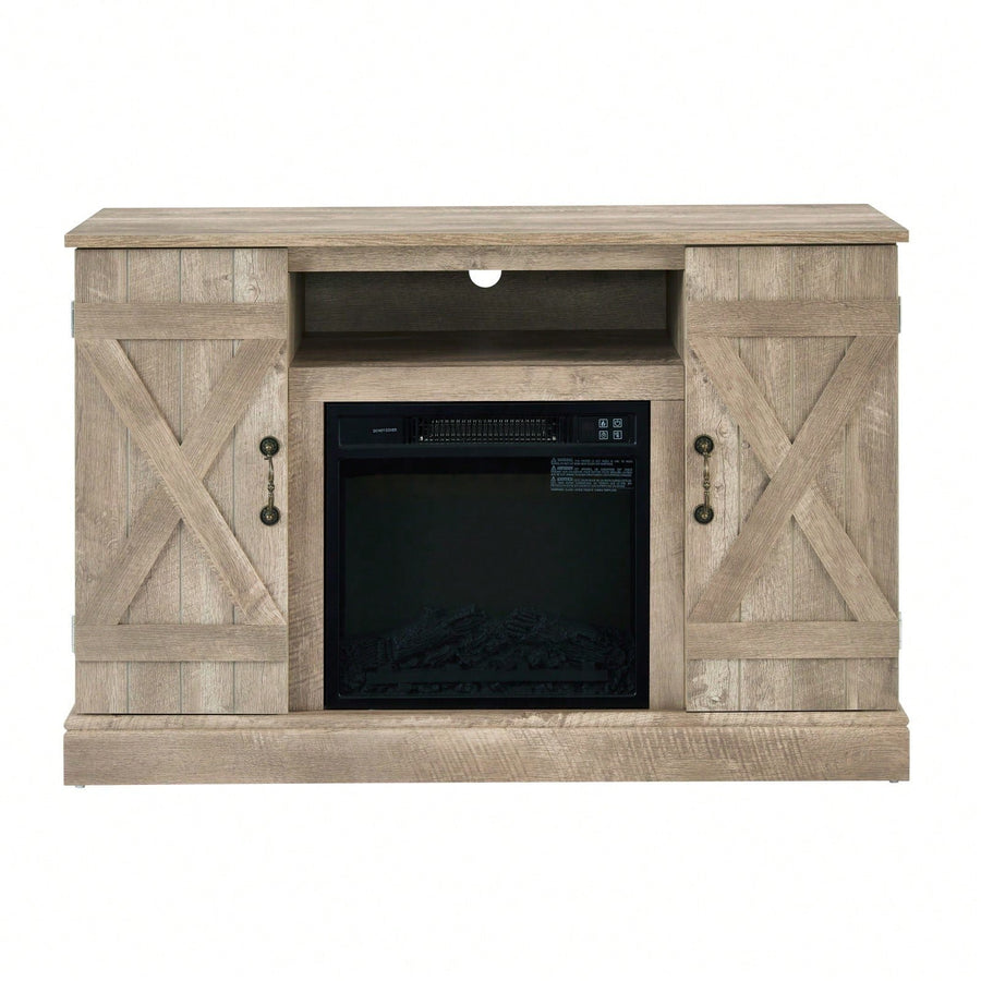 Farmhouse Classic Media TV Stand With Fireplace (Up To 50") Image 1