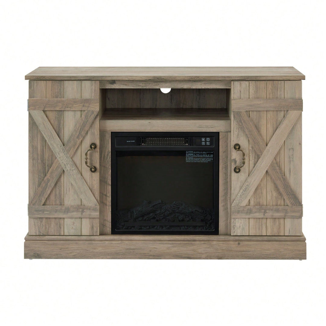 Farmhouse Classic Media TV Stand With Fireplace (Up To 50") Image 1