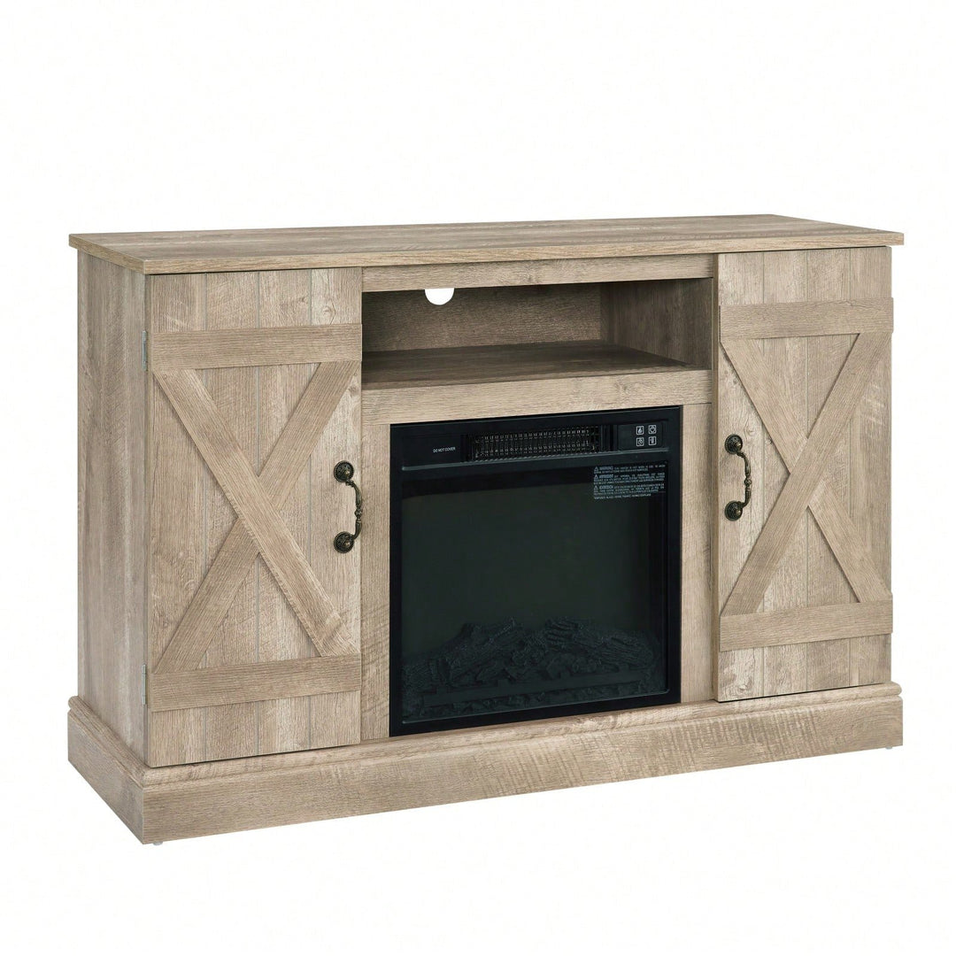 Farmhouse Classic Media TV Stand With Fireplace (Up To 50") Image 3