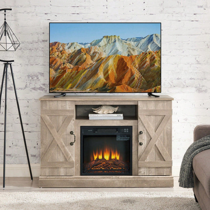 Farmhouse Classic Media TV Stand With Fireplace (Up To 50") Image 4