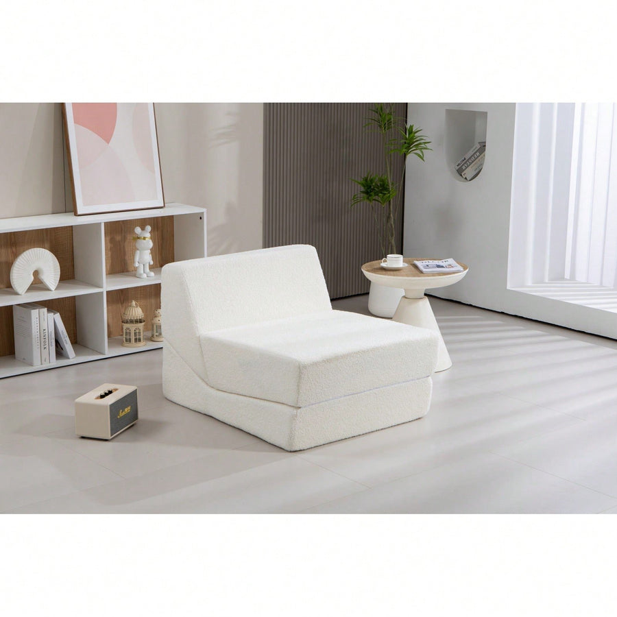 Folding Sofa Bed Couch Unfold For Comfortable Nap Modular Play Couch For Living Room The Office Room Playroom White Image 1