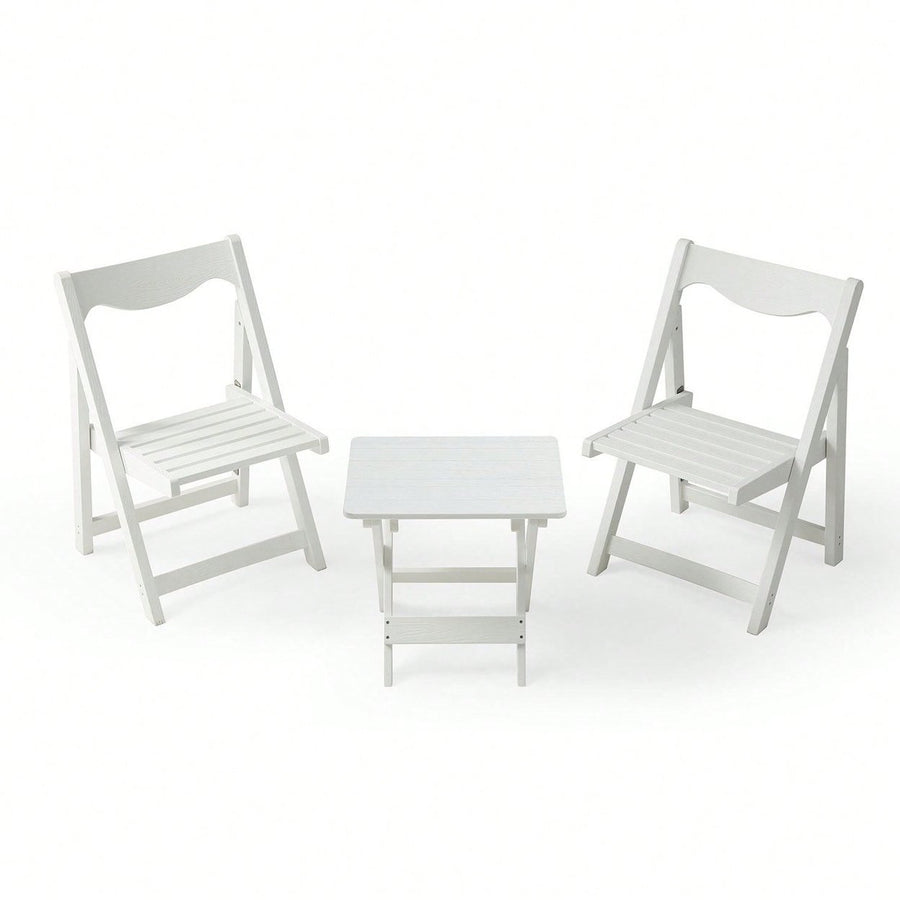 Foldable Small Table And Chair Set With 2 Chairs And Rectangular Table Image 1