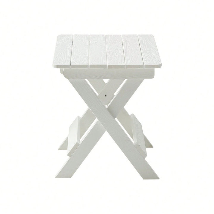 Foldable Small Table And Chair Set With 2 Chairs And Rectangular Table Image 5