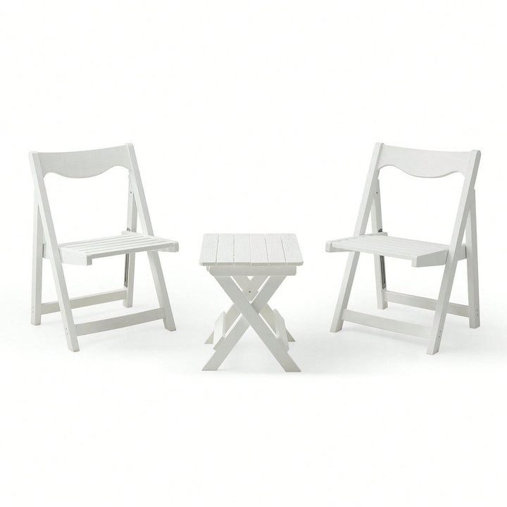 Foldable Small Table And Chair Set With 2 Chairs And Rectangular Table Image 6