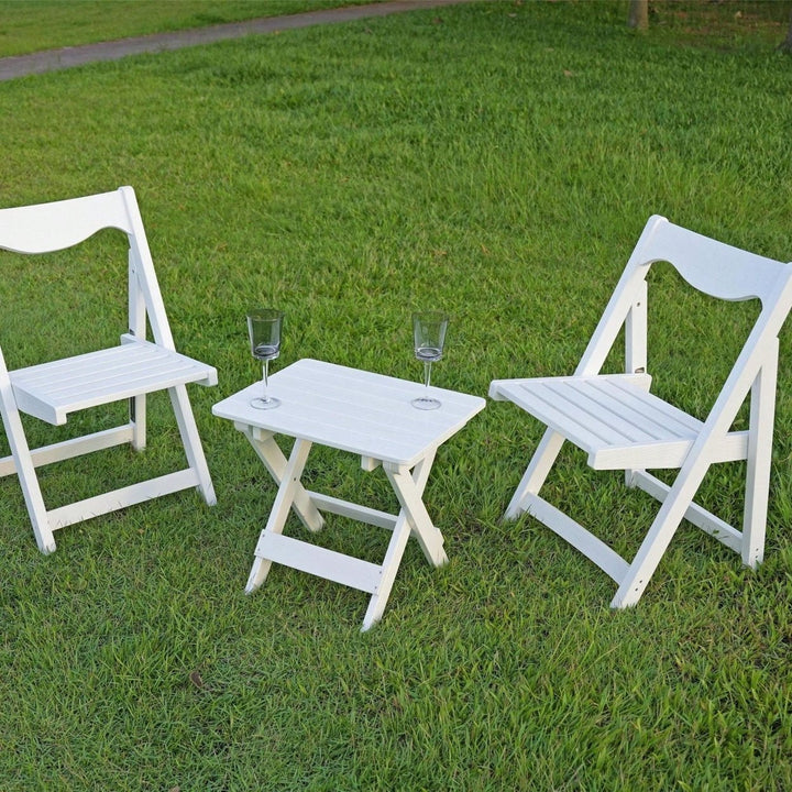 Foldable Small Table And Chair Set With 2 Chairs And Rectangular Table Image 9