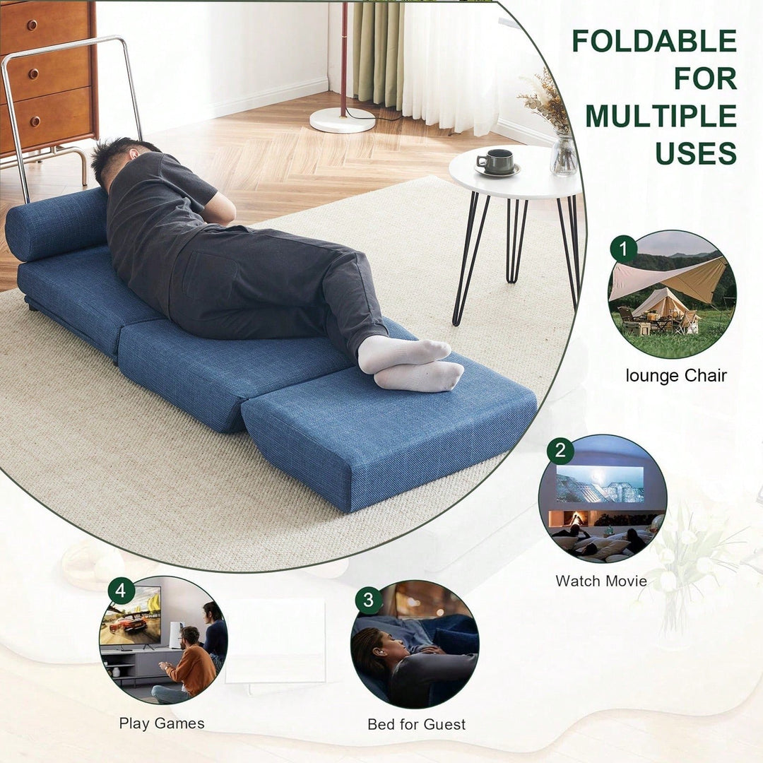 Foldable Single Sofa Bed With Pillow, Portable Foldable Sofa Bed, Leisure Sofa Chair, Easy To Store, Made Of Breathable Image 6