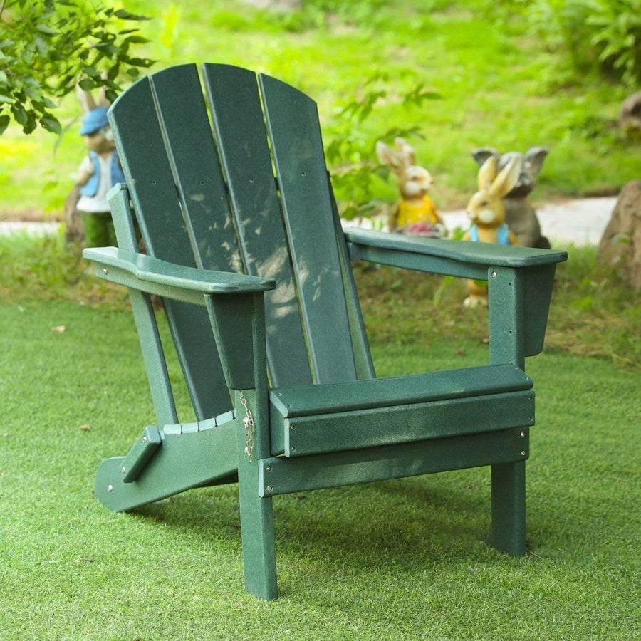 Folding Adirondack Chair, Stackable Arm Rest Ergonomic HDPE All-Weather Adirondack Chair Image 1