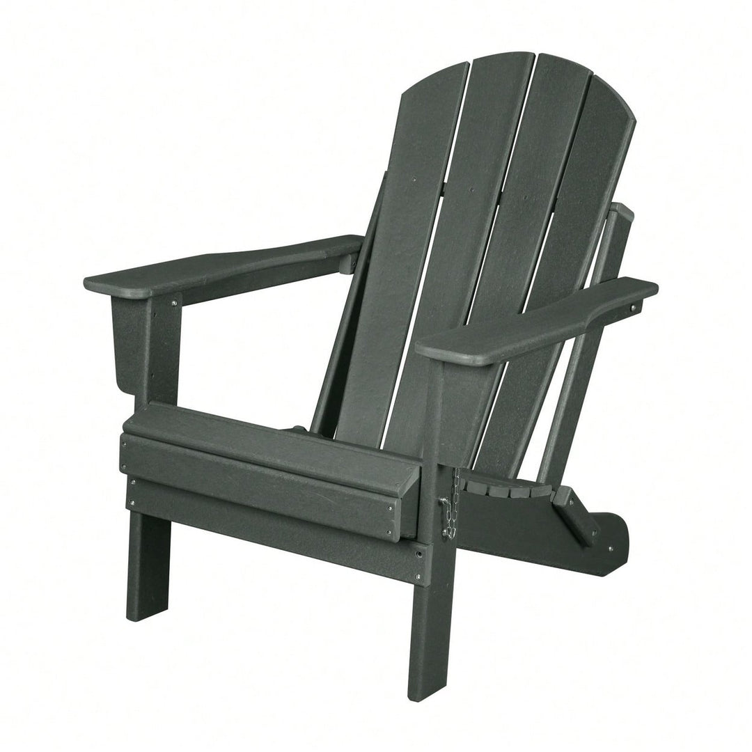 Folding Adirondack Chair, Stackable Arm Rest Ergonomic HDPE All-Weather Adirondack Chair Image 2