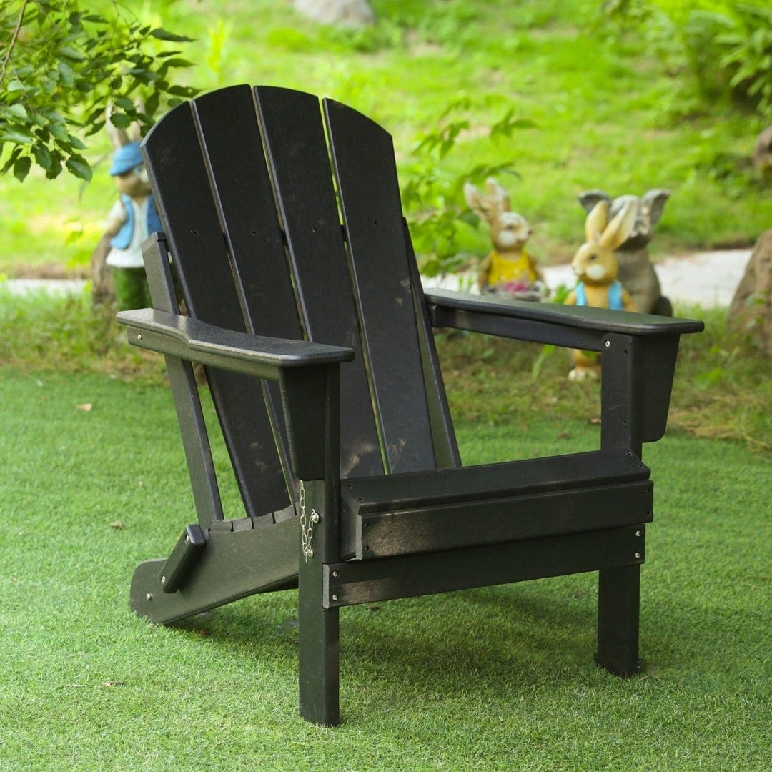 Folding Adirondack Chair, Stackable Arm Rest Ergonomic HDPE All-Weather Adirondack Chair Image 3