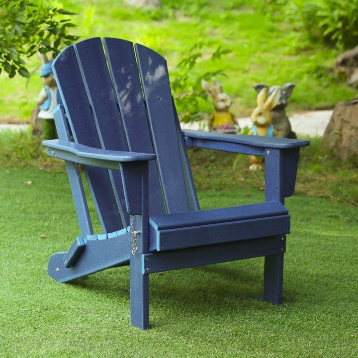 Folding Adirondack Chair, Stackable Arm Rest Ergonomic HDPE All-Weather Adirondack Chair Image 4