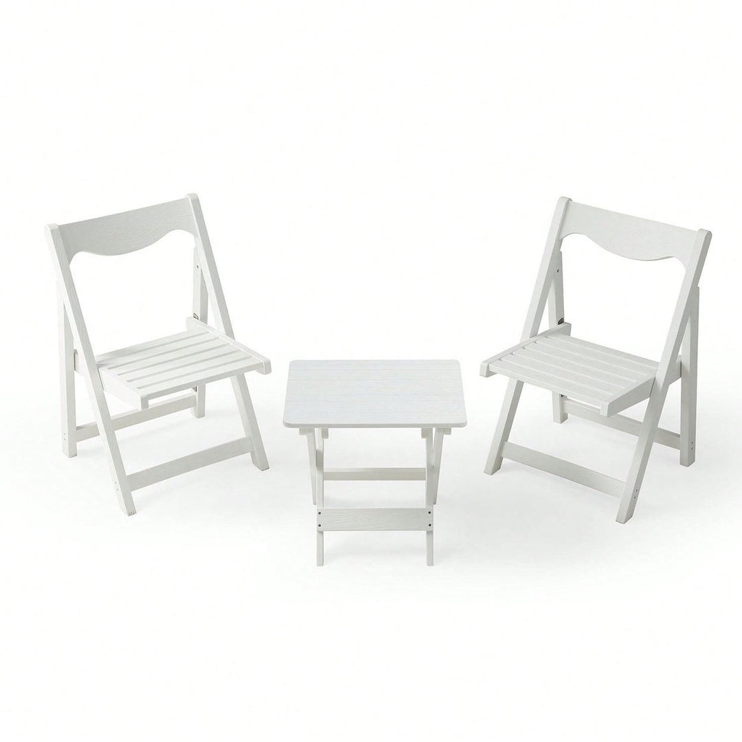 Foldable Small Table And Chair Set With 2 Chairs And Rectangular Table Image 12