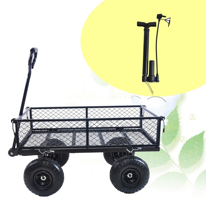 Durable Garden Wagon Cart - Heavy-Duty Transport Truck for Firewood, Supplies, and Outdoor Use - Easy Maneuverability Image 1