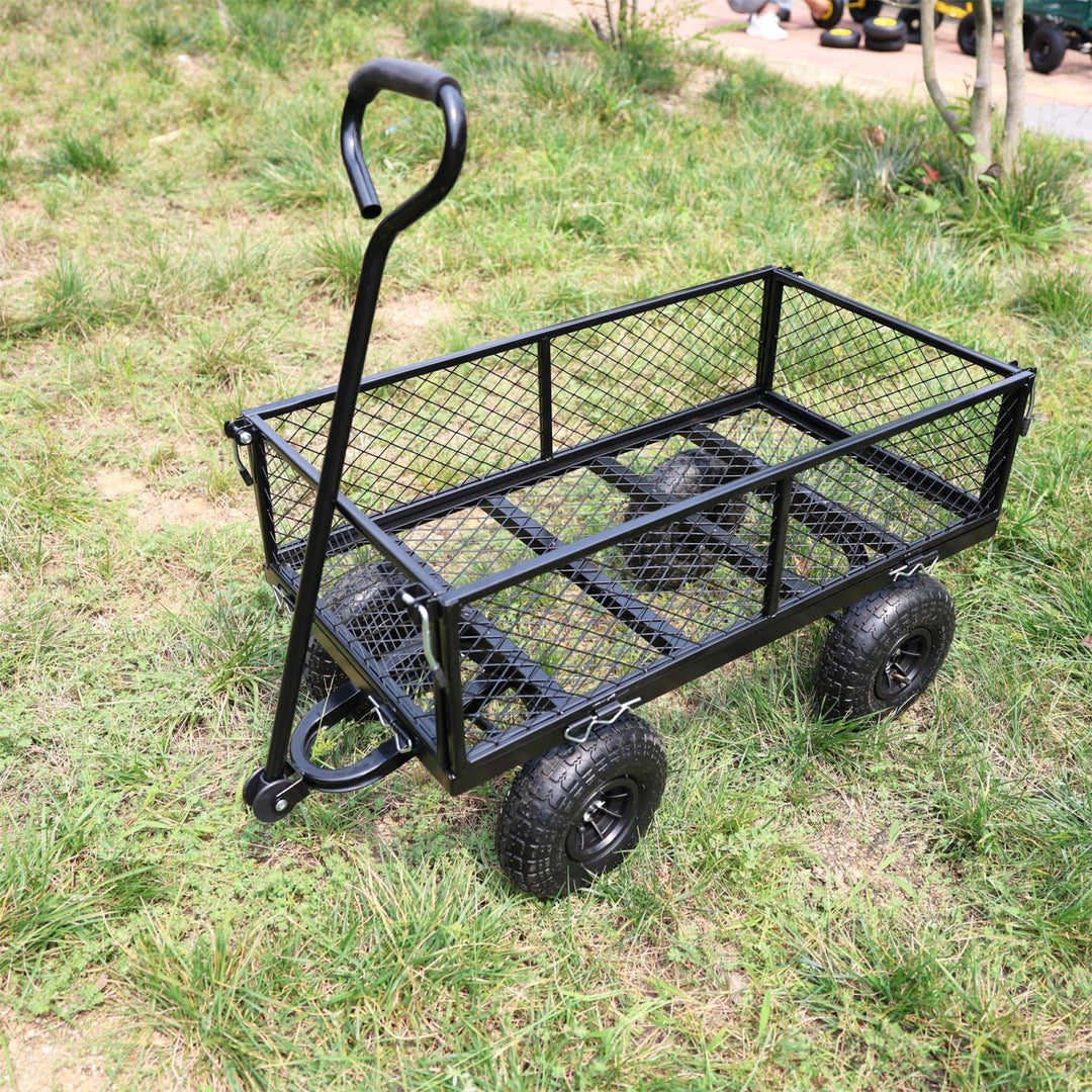 Durable Garden Wagon Cart - Heavy-Duty Transport Truck for Firewood, Supplies, and Outdoor Use - Easy Maneuverability Image 3