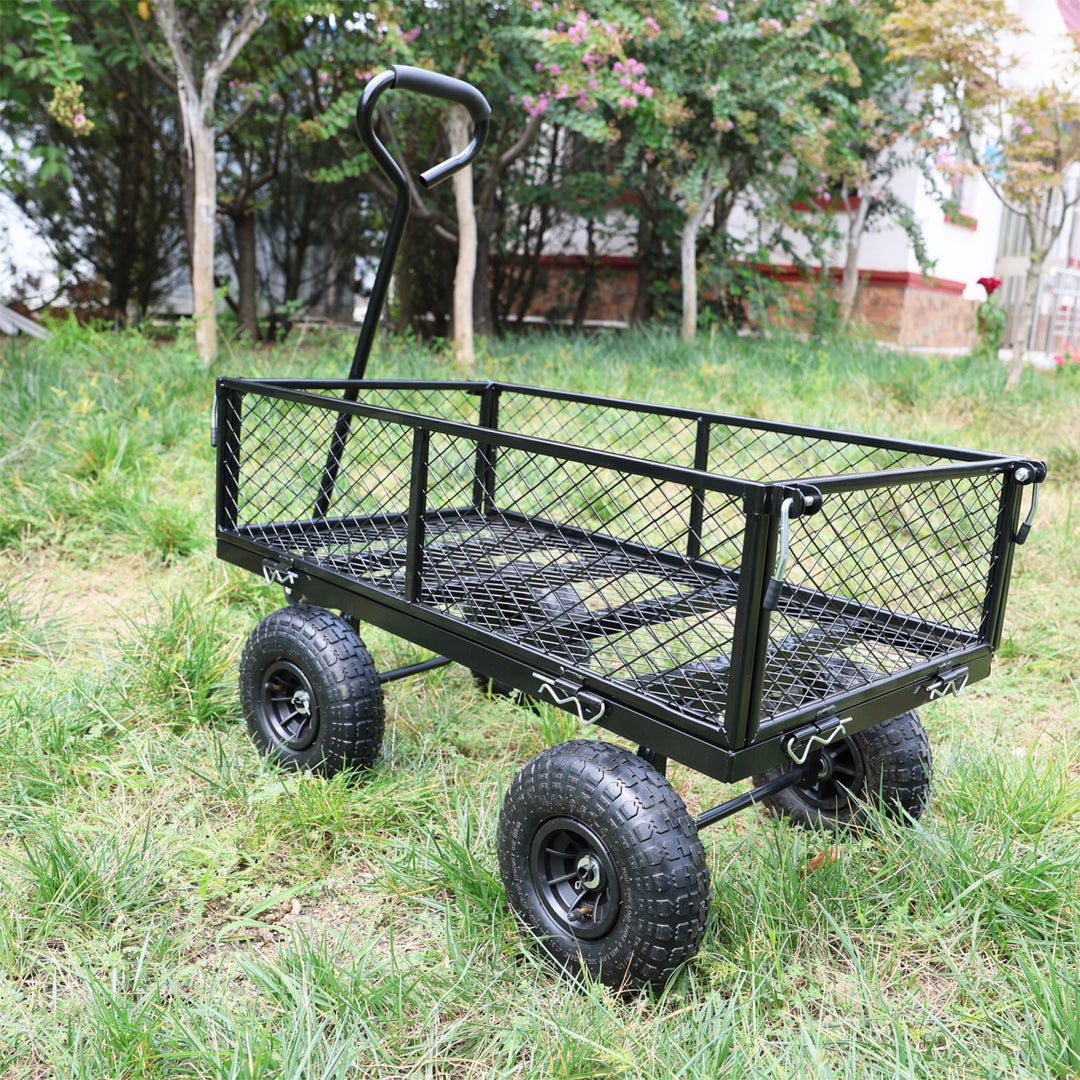 Durable Garden Wagon Cart - Heavy-Duty Transport Truck for Firewood, Supplies, and Outdoor Use - Easy Maneuverability Image 4