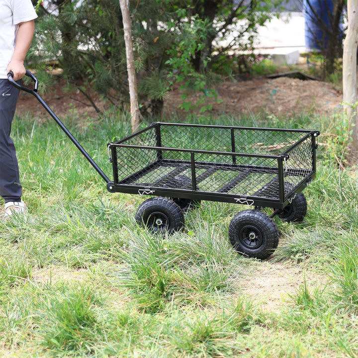 Durable Garden Wagon Cart - Heavy-Duty Transport Truck for Firewood, Supplies, and Outdoor Use - Easy Maneuverability Image 5