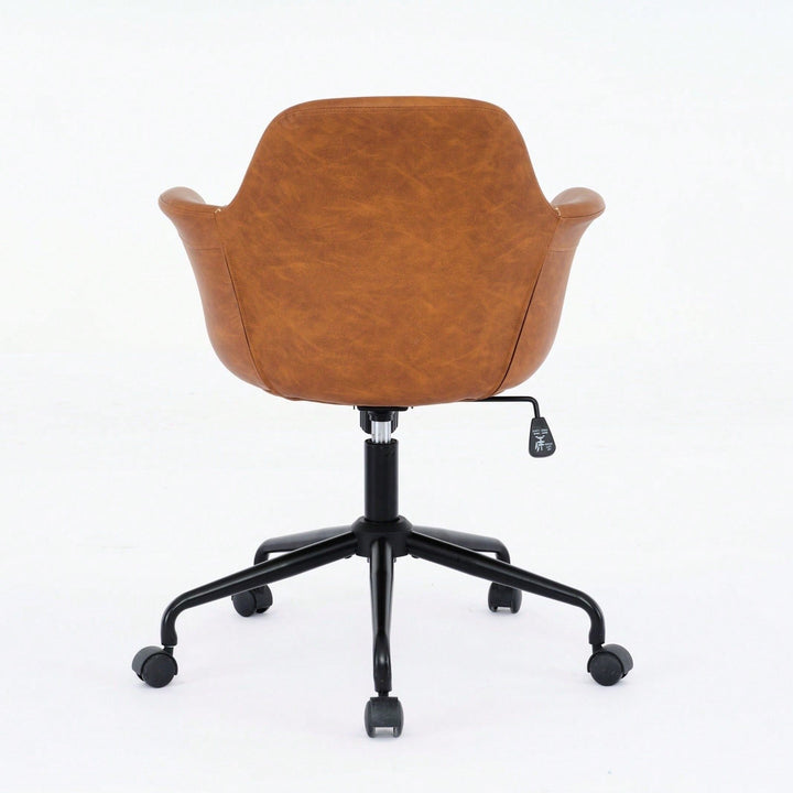 Ergonomic Mid-Century Modern Swivel Office Chair with Adjustable Height and Back Support for Home and Study Image 10