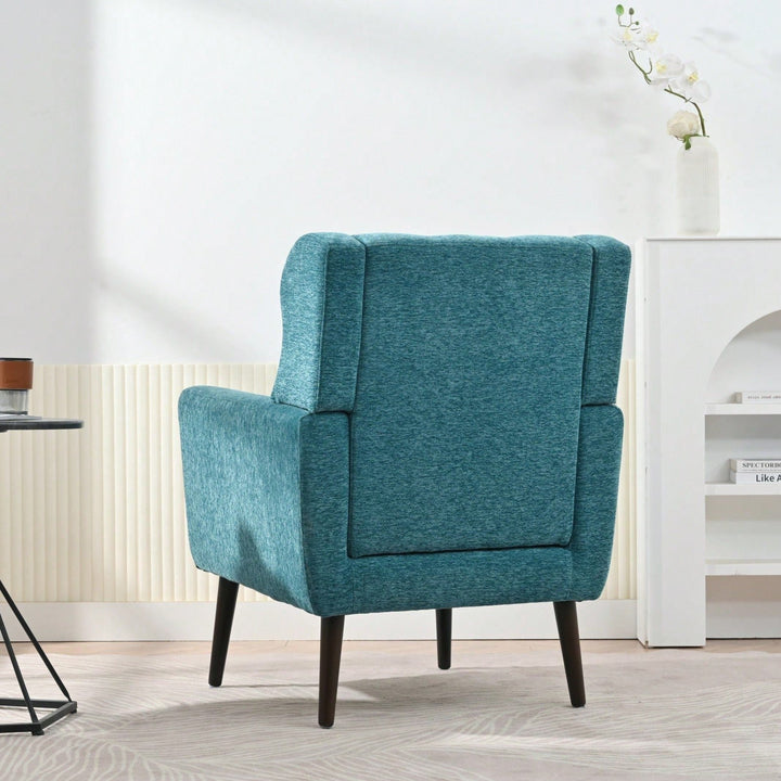 Ergonomic Modern Chenille Accent Chair with Padded Seat and Sturdy Wood Legs for Living Room and Bedroom Image 6