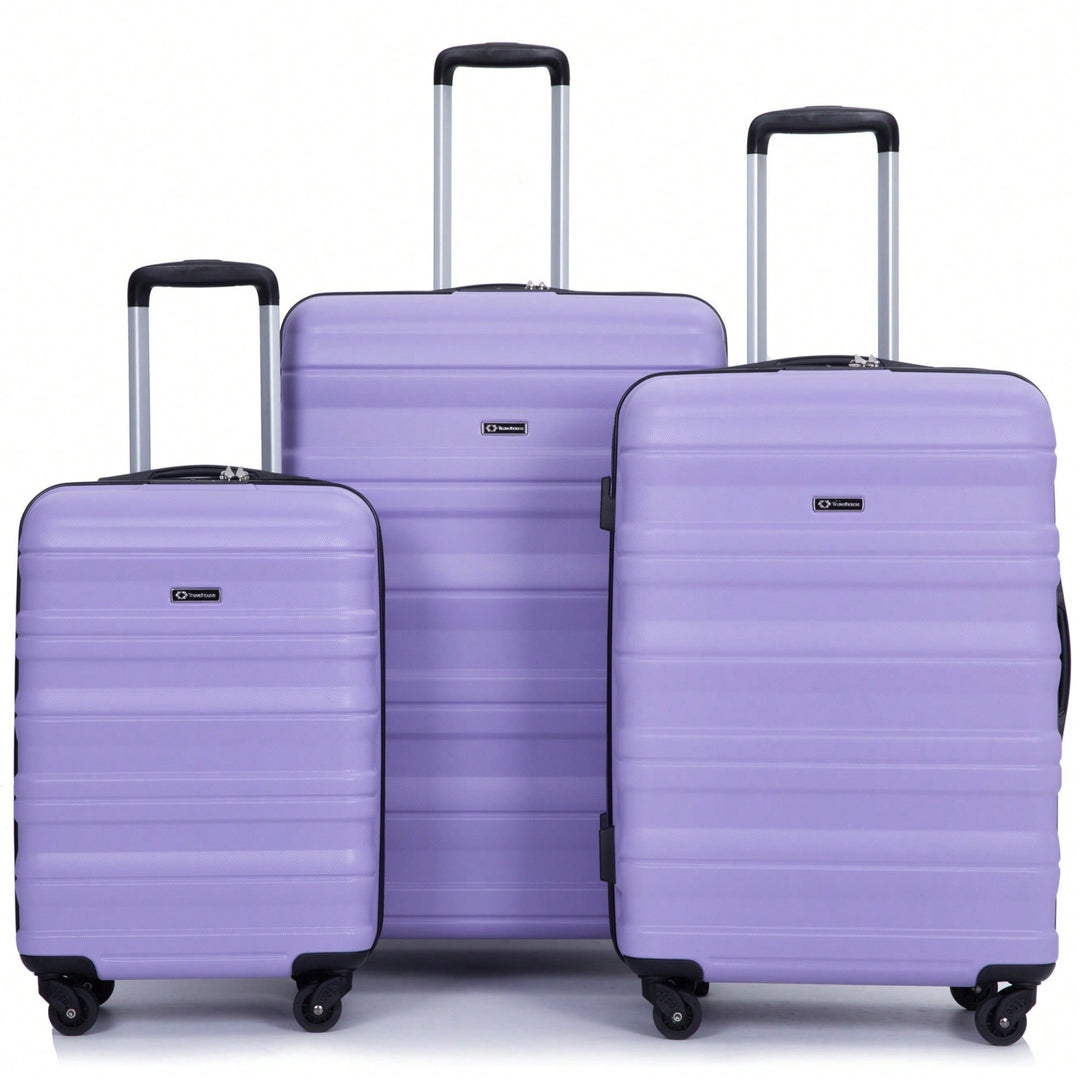 Expandable 3-Piece Lightweight PC Luggage Set With TSA Lock, Spinner Wheels, And Hooks Image 3