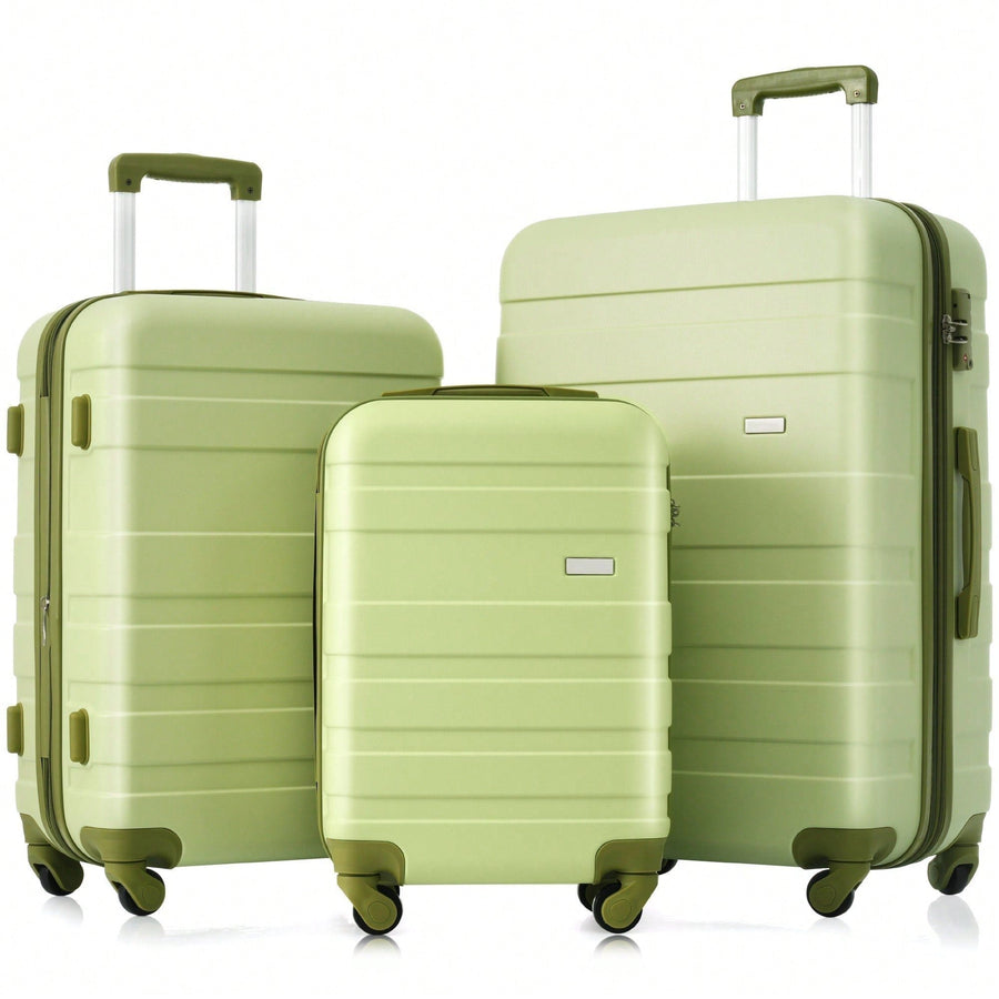 Expandable ABS Hardshell Luggage Set 3pcs Lightweight Durable Suitcase With Spinner Wheels And TSA Lock 20 24 28 Image 1