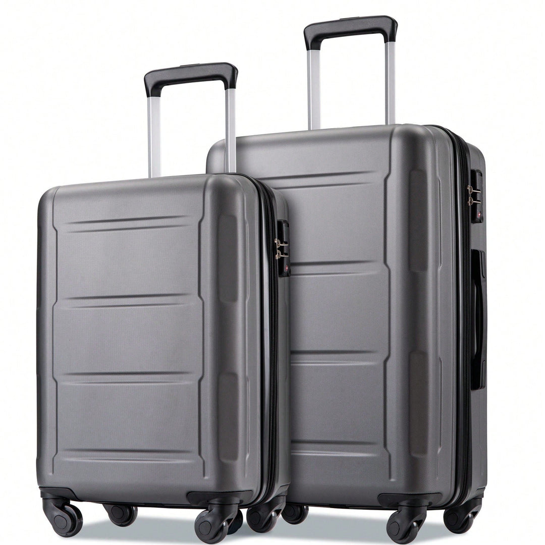 Expandable Lightweight 2-Piece Luggage Set With TSA Lock - Stylish 20" and 28" Travel Suitcases In Durable ABS Image 2