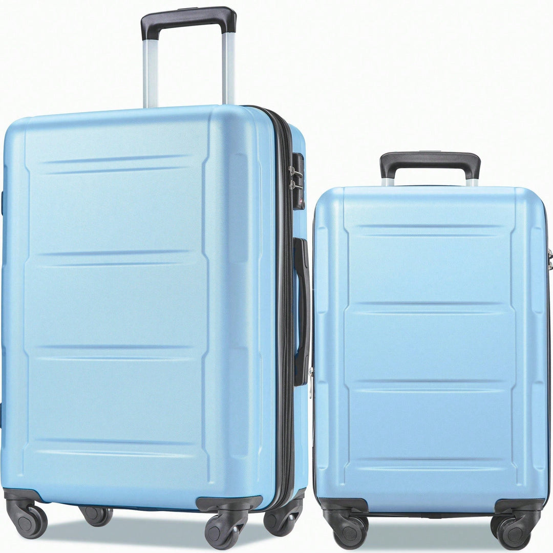 Expandable Lightweight 2-Piece Luggage Set With TSA Lock - Stylish 20" and 28" Travel Suitcases In Durable ABS Image 6