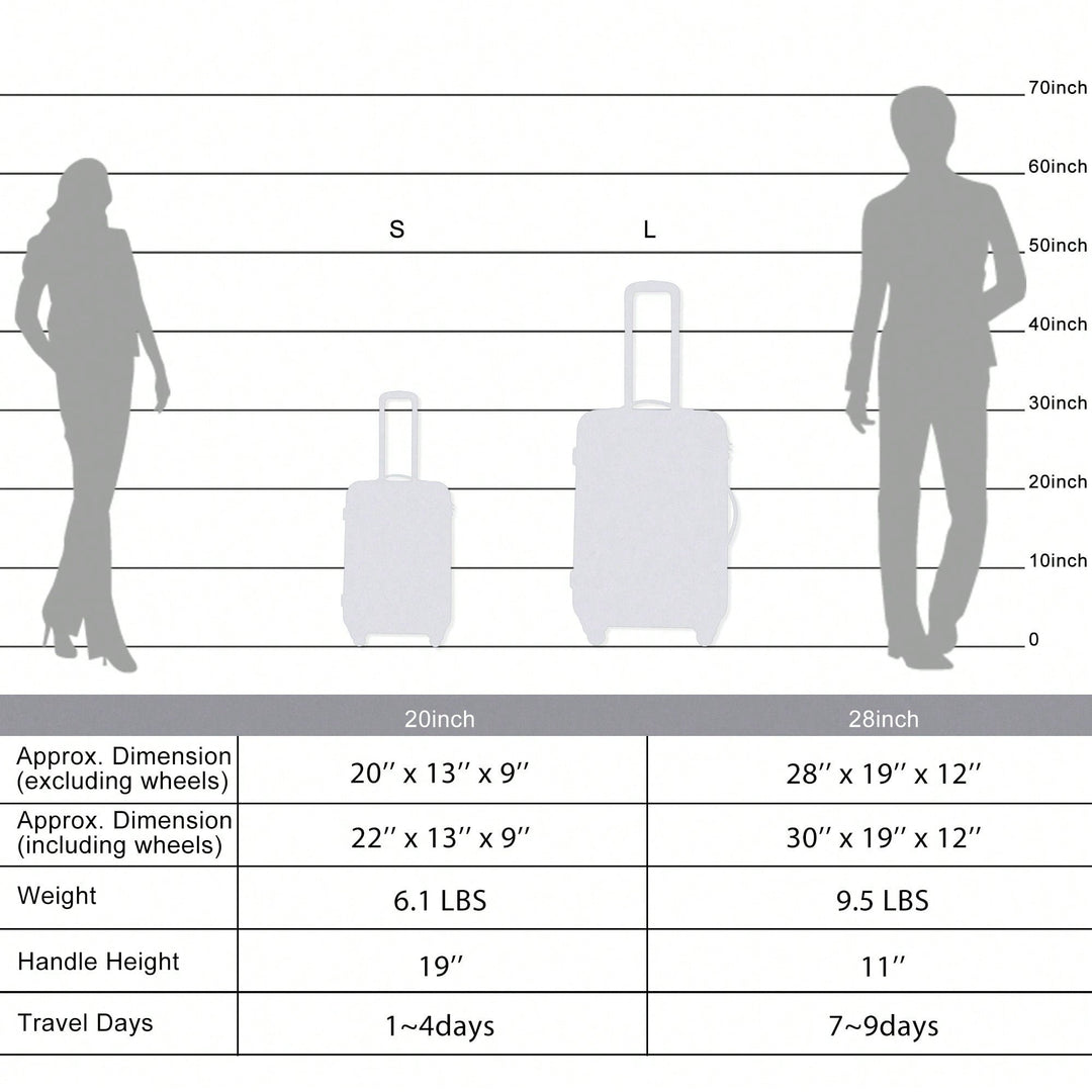 Expandable Lightweight 2-Piece Luggage Set With TSA Lock - Stylish 20" and 28" Travel Suitcases In Durable ABS Image 9