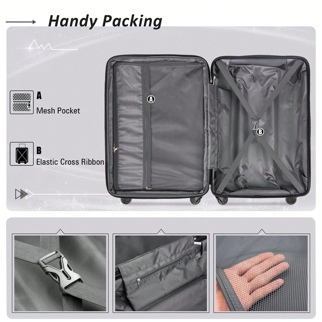 Expandable Lightweight 2-Piece Luggage Set With TSA Lock - Stylish 20" and 28" Travel Suitcases In Durable ABS Image 12