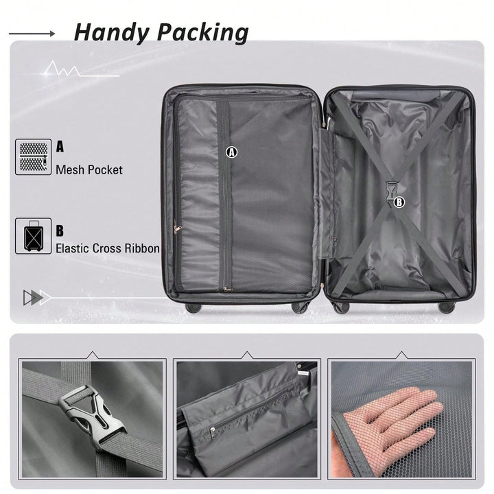 Expandable Lightweight 2-Piece Luggage Set With TSA Lock - Stylish 20" and 28" Travel Suitcases In Durable ABS Image 12