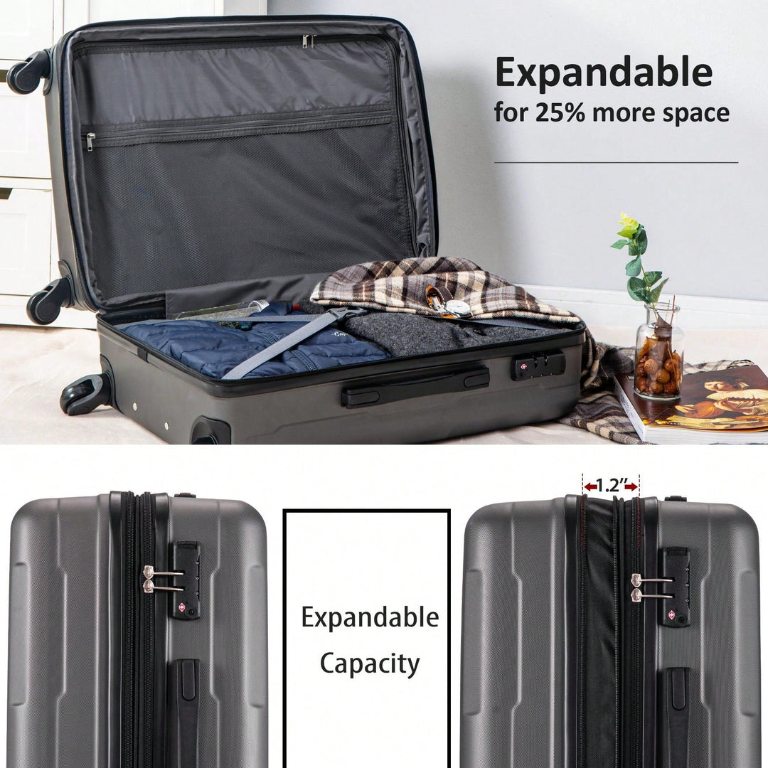 Expandable Lightweight 2-Piece Luggage Set With TSA Lock 20inch And 24inch Hard Shell Suitcases With 360 Spinner Wheels Image 8